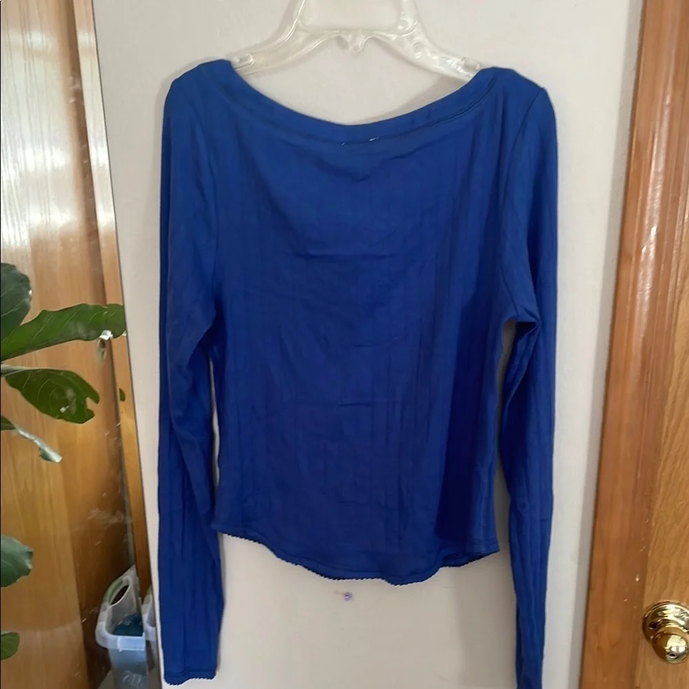 Limoges Blue Fitted Long Sleeve Blouse - Picture 5 of 5